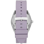 Michael Kors Janelle MK7143 Silver Watch with Purple Silicone Strap