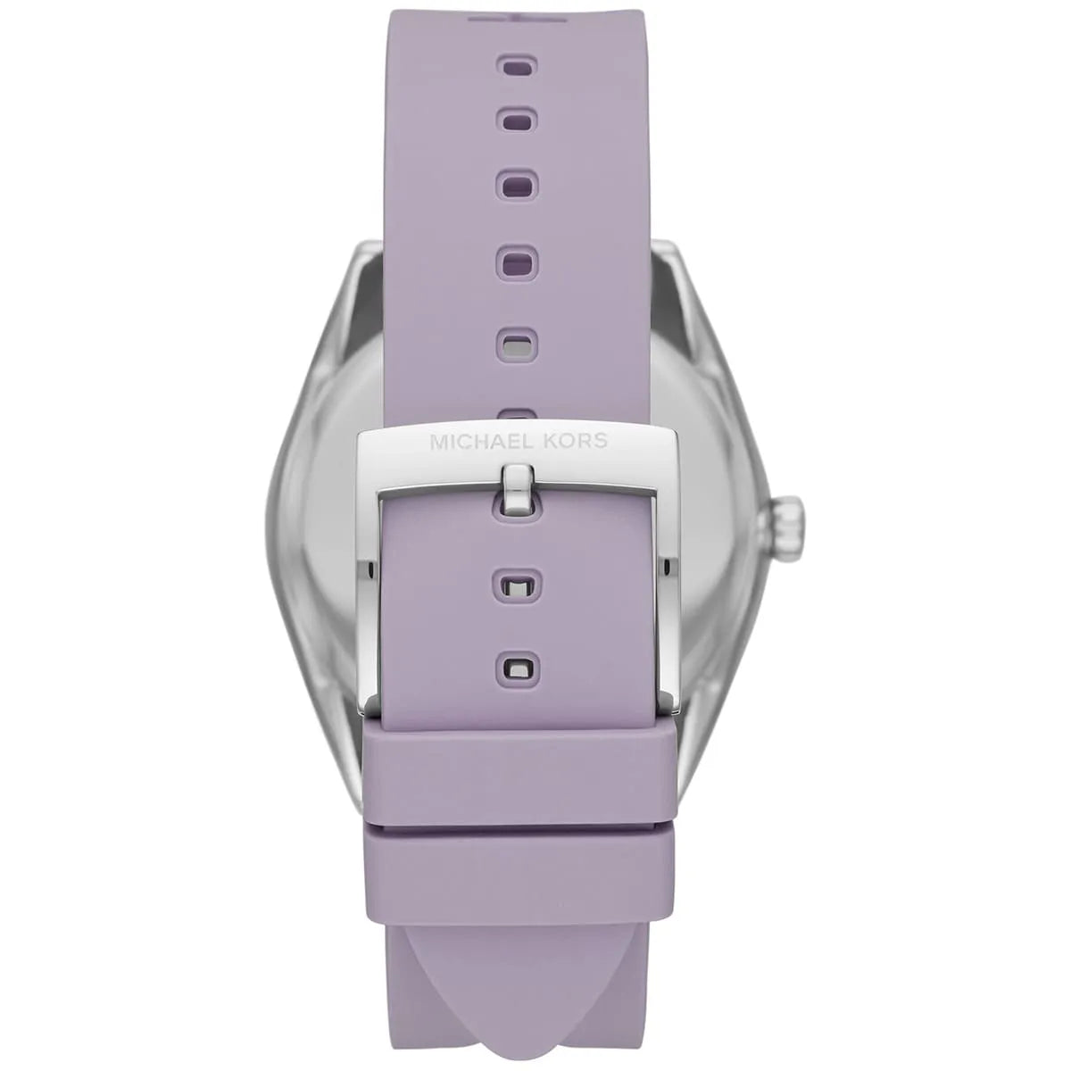 Michael Kors Janelle MK7143 Silver Watch with Purple Silicone Strap