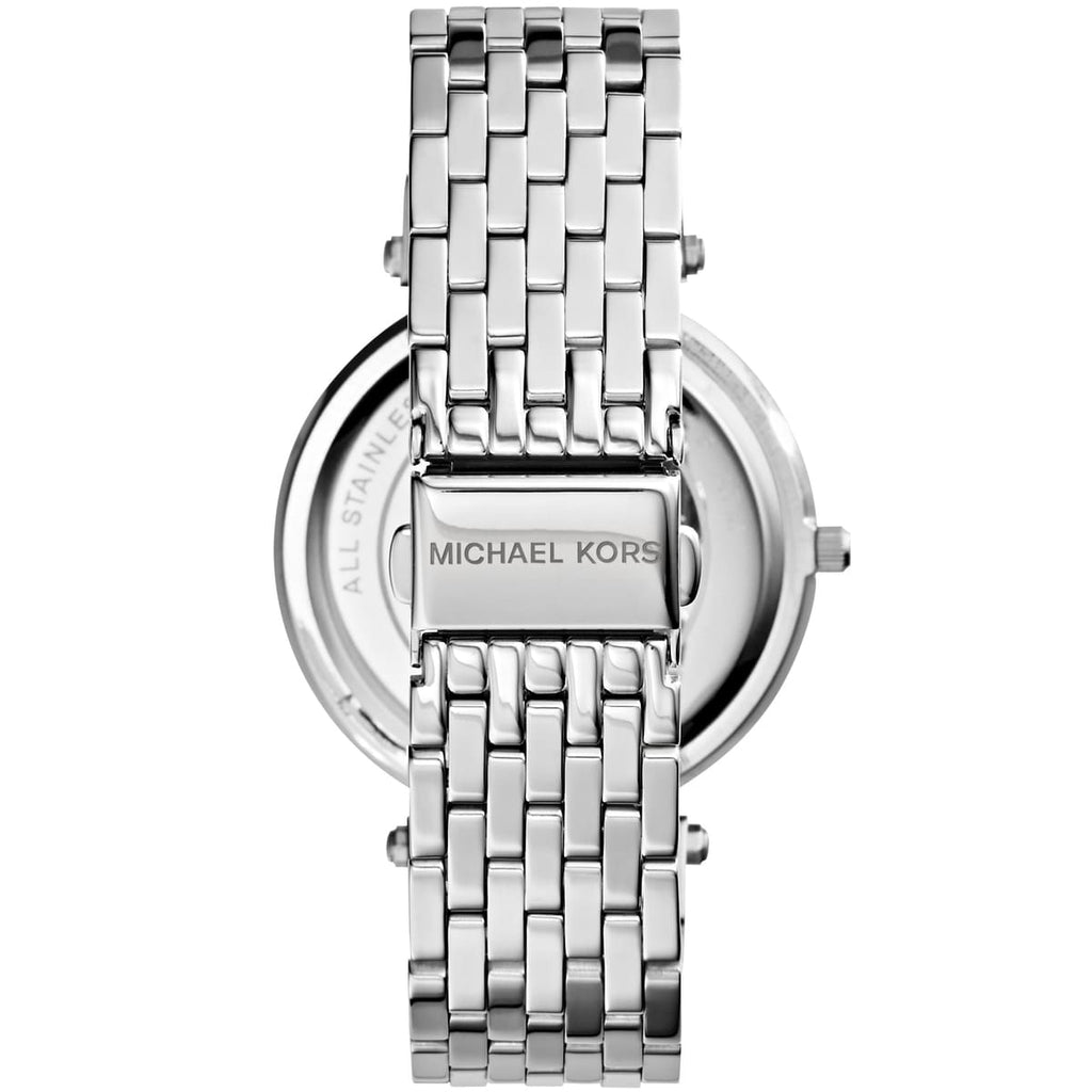 Michael Kors Darci MK3190 Silver-Tone Watch with Crystal Bezel and Silver Dial