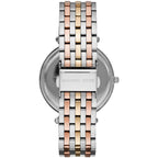 Michael Kors Darci MK3203 Tri-Tone Watch with Crystal Bezel and Silver Dial
