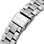 Michael Kors Lennox MK7280 Silver Watch with Crystal Bezel and Silver Dial