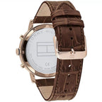 Tommy Hilfiger Evan 1710394 Rose Gold Case Cream Dial Brown Leather Men's Watch