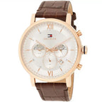 Tommy Hilfiger Evan 1710394 Rose Gold Case Cream Dial Brown Leather Men's Watch