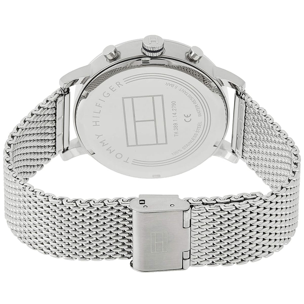 Tommy Hilfiger Evan 1710396 Silver Mesh Gunmetal Gray Dial Men's Watch