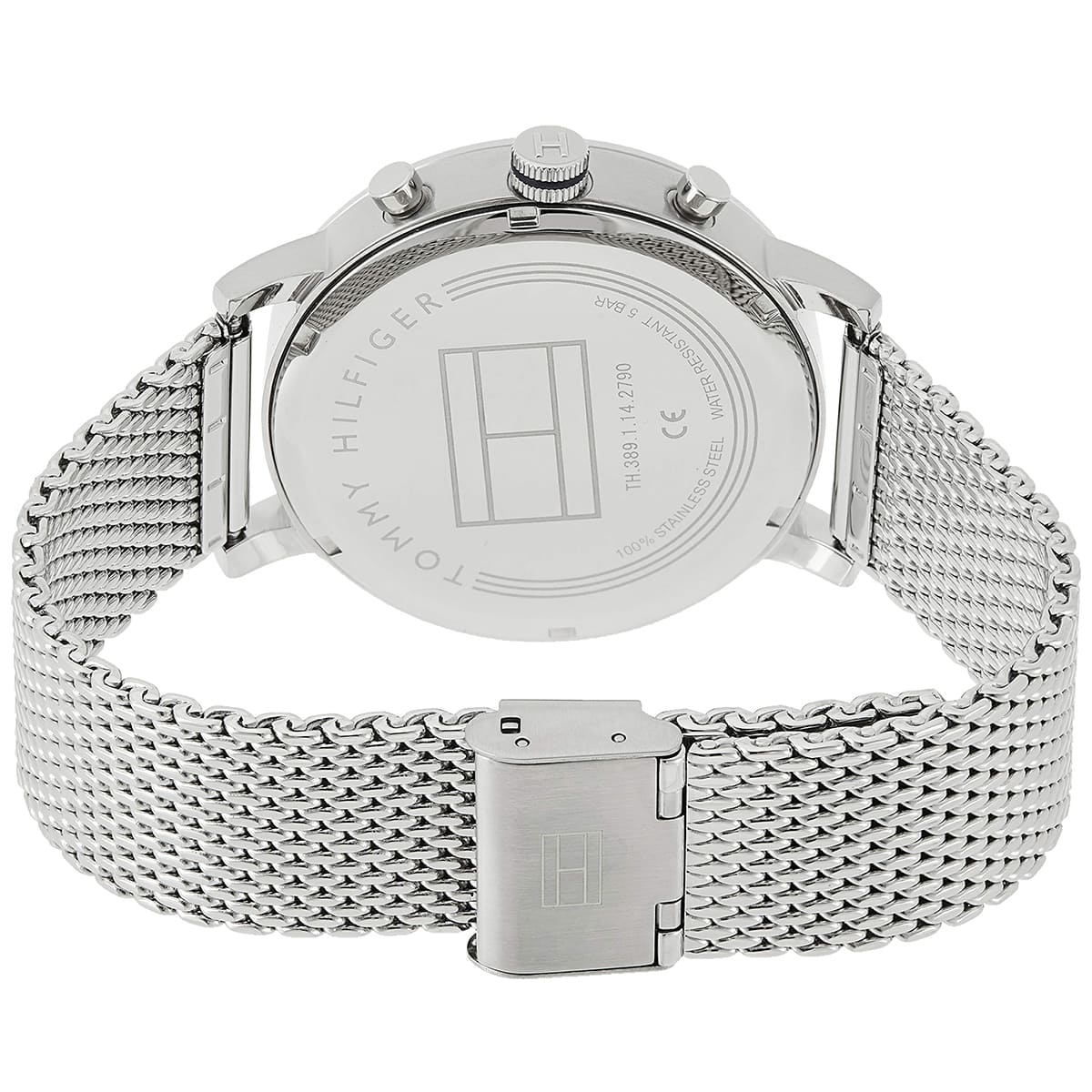 Tommy Hilfiger Evan 1710396 Silver Mesh Gunmetal Gray Dial Men's Watch