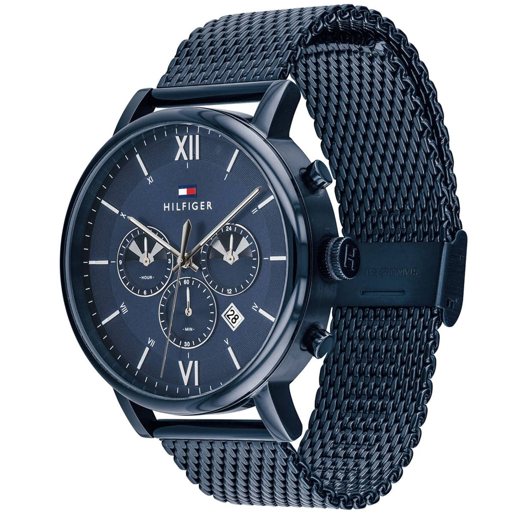Tommy Hilfiger Evan 1710397 Full Navy Blue Mesh Chronograph Men's Watch