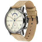 Tommy Hilfiger Kane 1710399 Gunmetal Case Beige Dial Beige Leather Men's Watch
