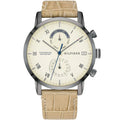 Tommy Hilfiger Kane 1710399 Gunmetal Case Beige Dial Beige Leather Men's Watch