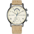 Tommy Hilfiger Kane 1710399 Gunmetal Case Beige Dial Beige Leather Men's Watch