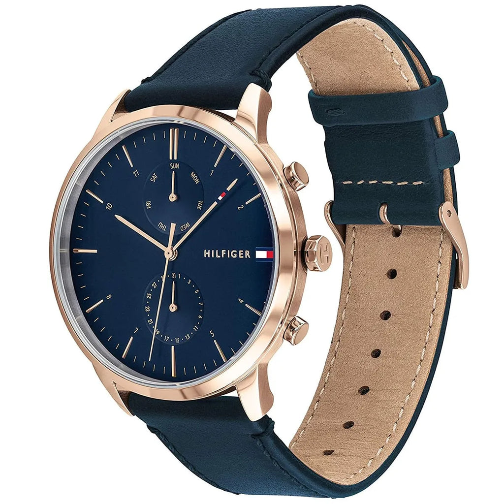 Tommy Hilfiger Cooper 1710405 Multi-Function Blue Dial Men's Blue Leather Watch