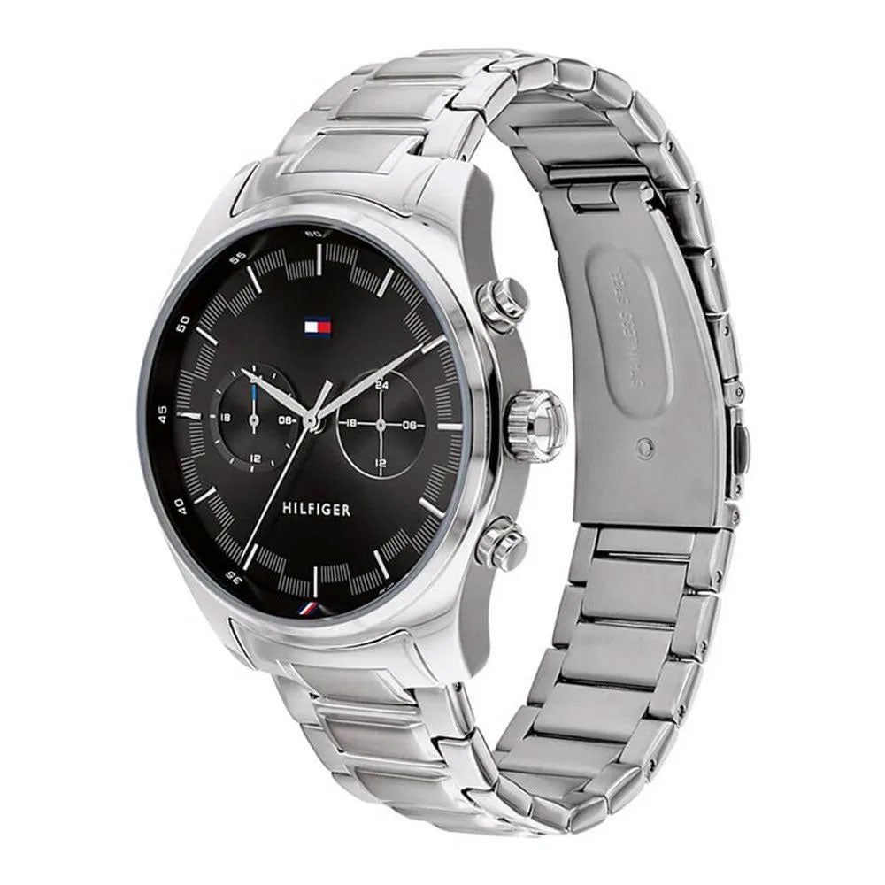 Tommy Hilfiger Daniel 1710419 Silver Steel Case Black Dial Men's Watch