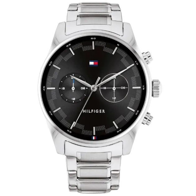Tommy Hilfiger Daniel 1710419 Silver Steel Case Black Dial Men's Watch