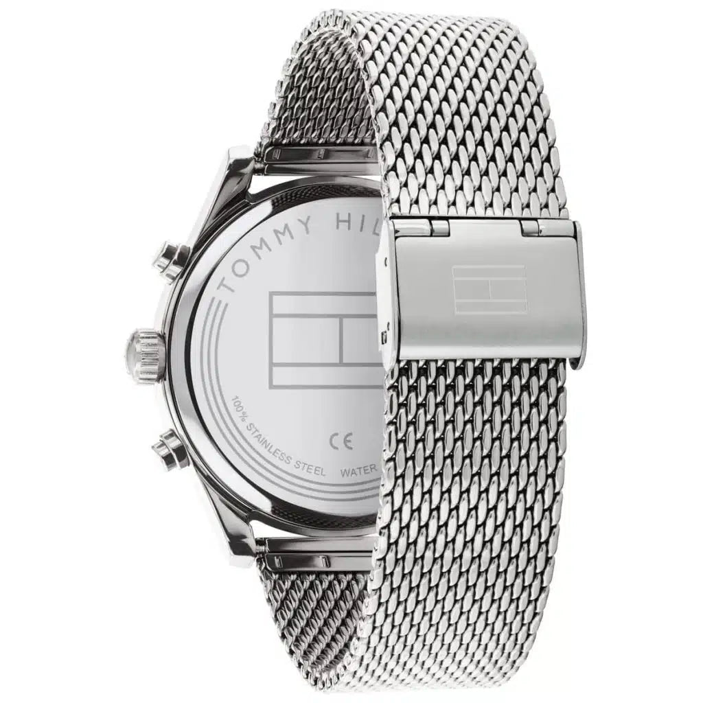 Tommy Hilfiger Sawyer 1710420 Silver Case Blue Dial Silver Mesh Men's Watch