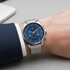 Tommy Hilfiger Sawyer 1710420 Silver Case Blue Dial Silver Mesh Men's Watch