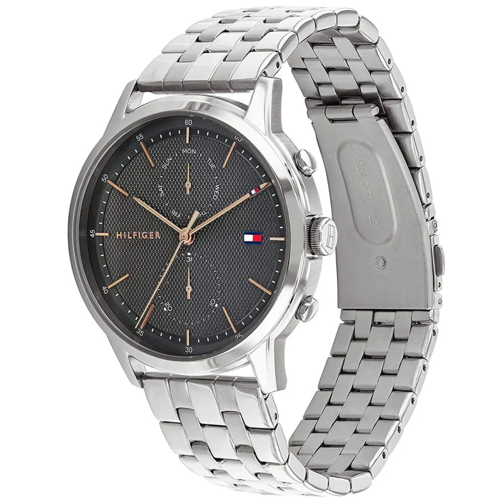 Tommy Hilfiger Easton 1710431 Silver Case Grey Dial Rose Gold Accents Men's Watch