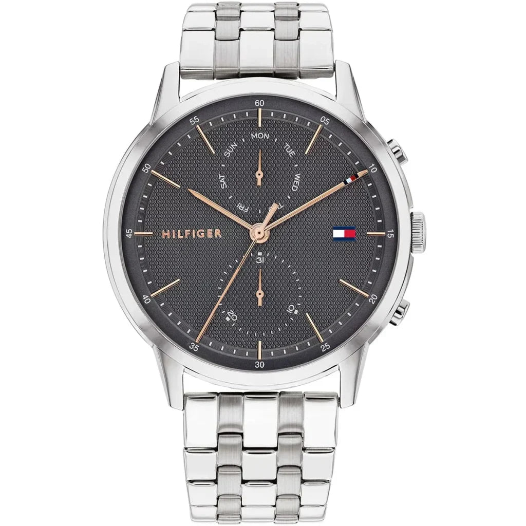 Tommy Hilfiger Easton 1710431 Silver Case Grey Dial Rose Gold Accents Men's Watch