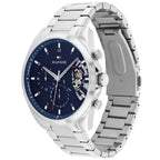 Tommy Hilfiger Baker 1710448 Silver Case Blue Dial Skeleton Detail Men's Watch