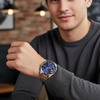 Tommy Hilfiger Baker 1710448 Silver Case Blue Dial Skeleton Detail Men's Watch