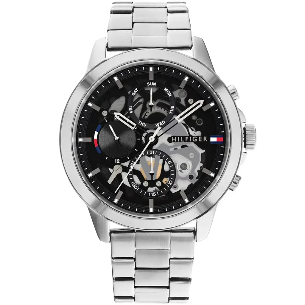 Tommy Hilfiger Henry 1710477 Men's Silver Steel Skeleton Dial Watch