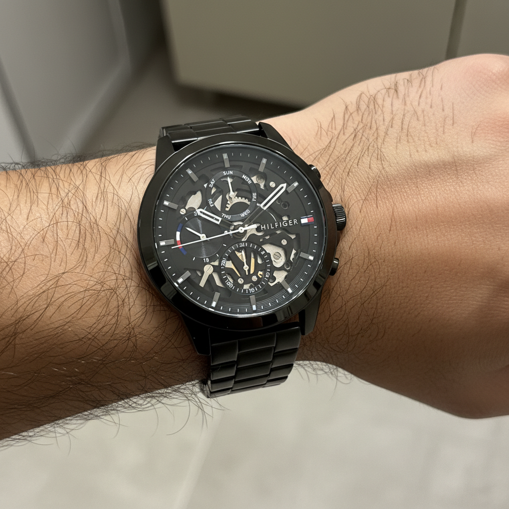 Tommy Hilfiger Henry 1710478 Black Skeleton Dial Men's Watch