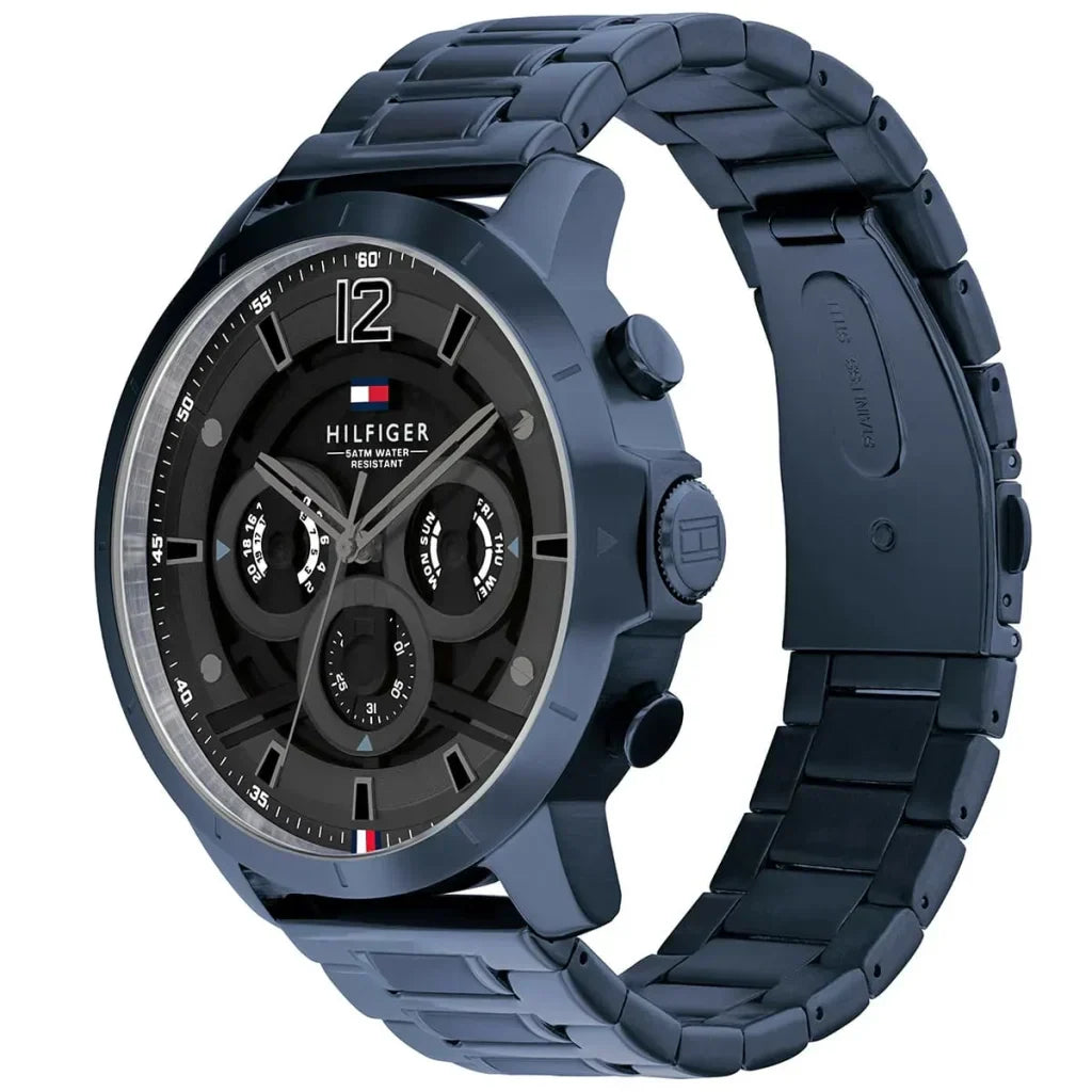 Tommy Hilfiger Luca 1710493 Men's Blue Steel Grey Dial Oversized Watch