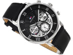 Tommy Hilfiger Legend 1710565 Black Leather Strap Skeleton Dial Men's Watch
