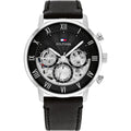Tommy Hilfiger Legend 1710565 Black Leather Strap Skeleton Dial Men's Watch