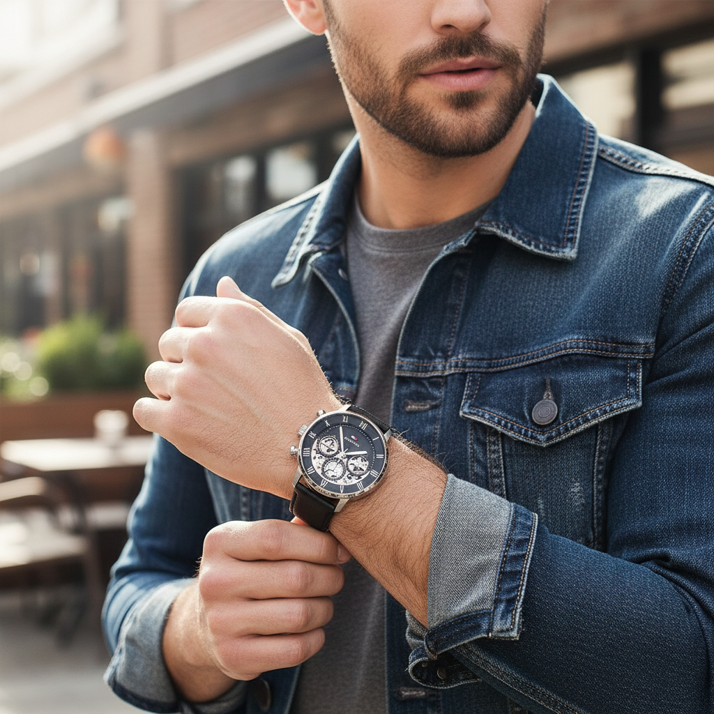 Tommy Hilfiger Legend 1710565 Black Leather Strap Skeleton Dial Men's Watch