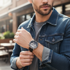 Tommy Hilfiger Legend 1710565 Black Leather Strap Skeleton Dial Men's Watch