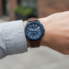 Tommy Hilfiger Larsen 171063 Multi-Function Blue Dial Men's Brown Leather Watch