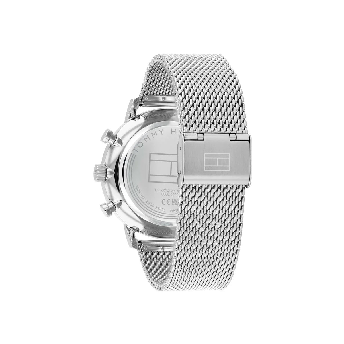 Tommy Hilfiger Owen 1710708 Silver Mesh Skeleton Dial Men's Watch