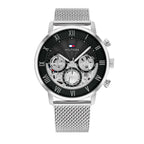 Tommy Hilfiger Owen 1710708 Silver Mesh Skeleton Dial Men's Watch