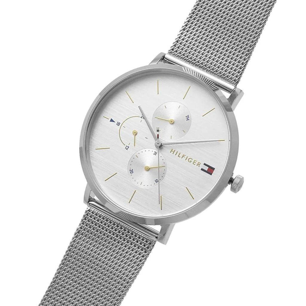 Tommy Hilfiger Jenna 1781942 Silver Mesh White Dial Women's Watch