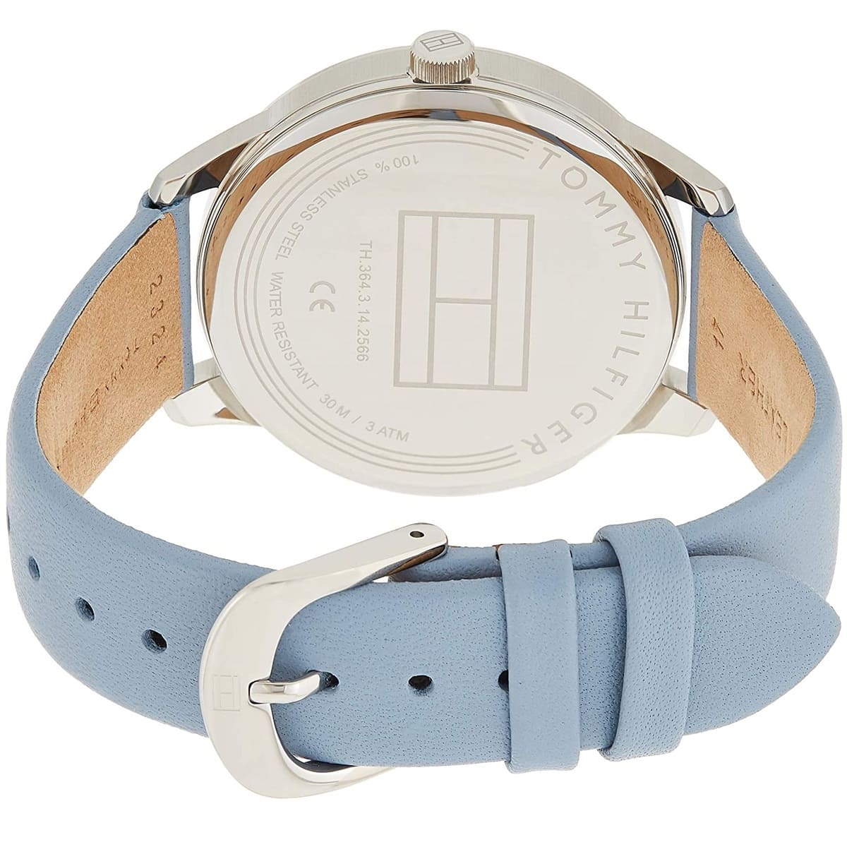 Tommy Hilfiger Brooke 1782023 Silver Case Light Blue Leather Strap Women's Watch