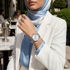 Tommy Hilfiger Brooke 1782023 Silver Case Light Blue Leather Strap Women's Watch