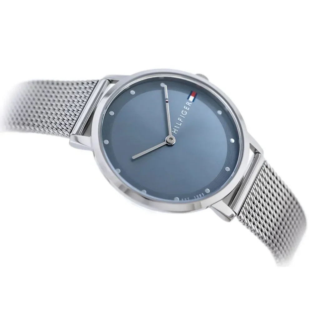 Tommy Hilfiger Pippa 1782149 Silver Case Navy Blue Dial Mesh Women's Watch