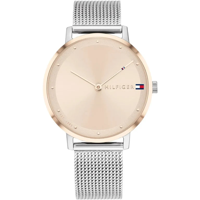 Tommy Hilfiger Pippa 1782151 Silver Case Rose Gold Dial Silver Mesh Women's Watch