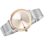 Tommy Hilfiger Pippa 1782151 Silver Case Rose Gold Dial Silver Mesh Women's Watch