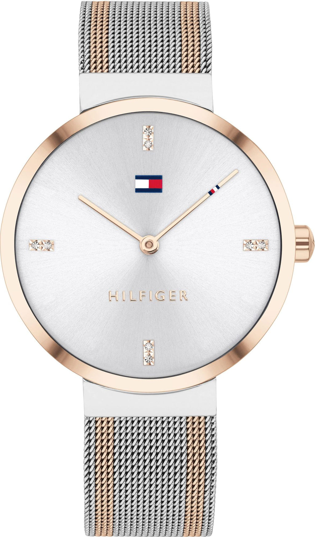 Tommy Hilfiger Liberty 1782221 Two-Tone Silver & Rose Gold Mesh Women's Watch