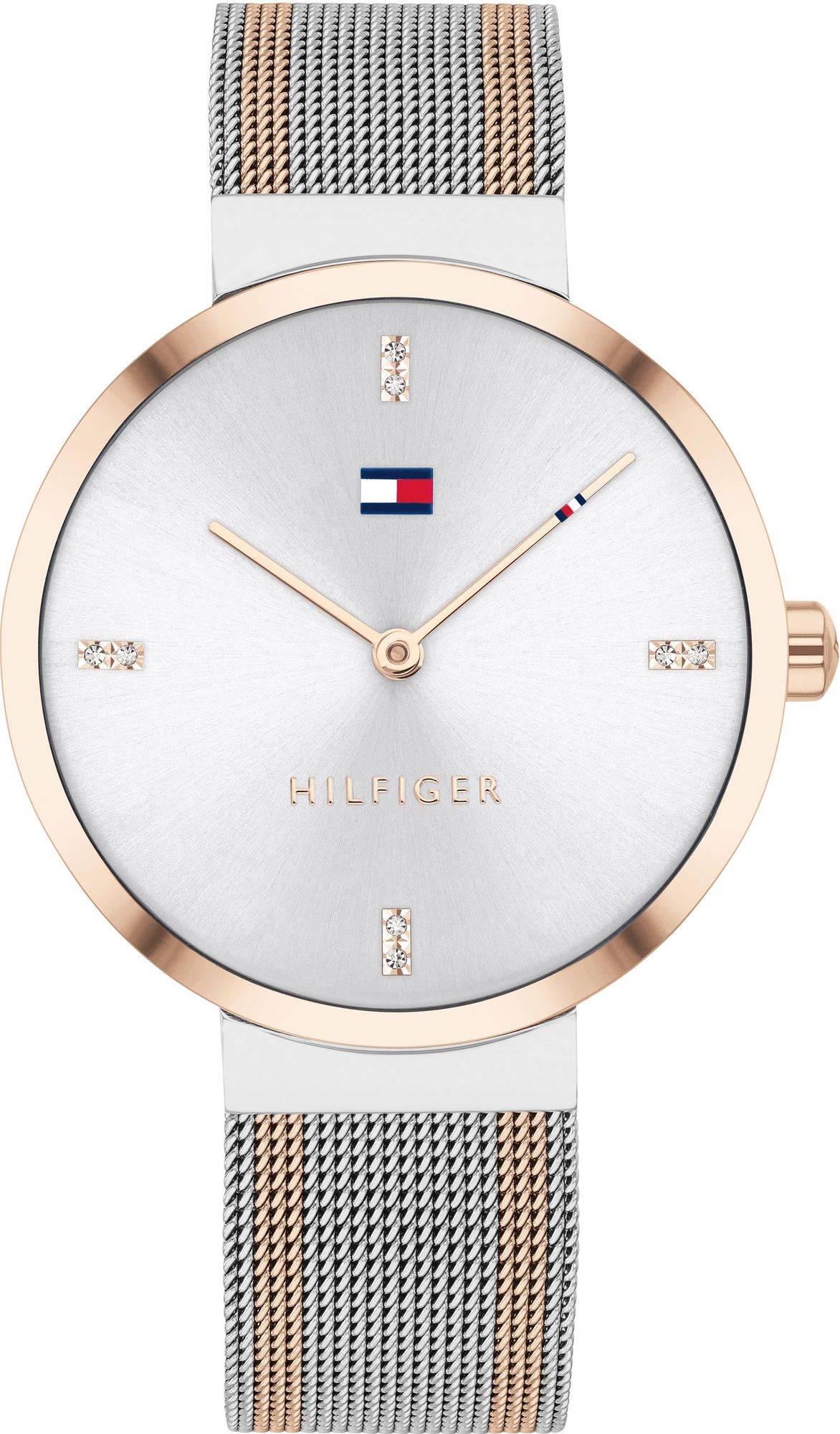 Tommy Hilfiger Liberty 1782221 Two-Tone Silver & Rose Gold Mesh Women's Watch