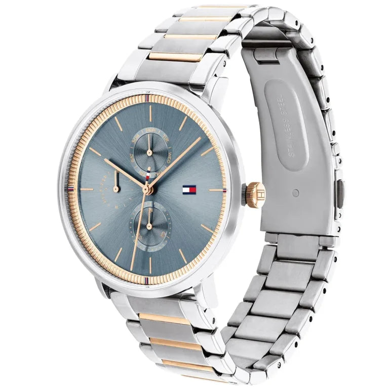 Tommy Hilfiger Jenna 1782298 Two-Tone Silver & Rose Gold Blue Dial Women's Watch