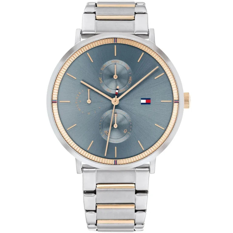 Tommy Hilfiger Jenna 1782298 Two-Tone Silver & Rose Gold Blue Dial Women's Watch