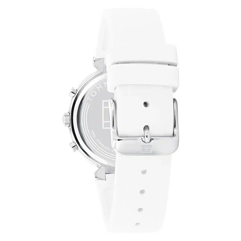 Tommy Hilfiger Ivy 1782342 Women's Silver Case White Dial White Rubber Watch