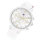 Tommy Hilfiger Ivy 1782342 Women's Silver Case White Dial White Rubber Watch