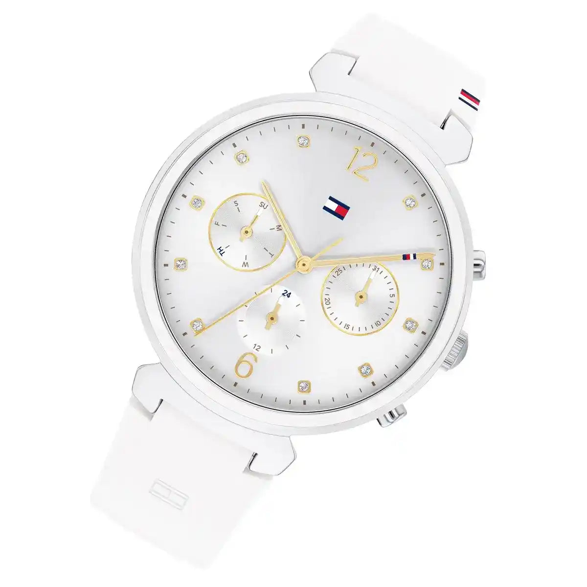 Tommy Hilfiger Ivy 1782342 Women's Silver Case White Dial White Rubber Watch