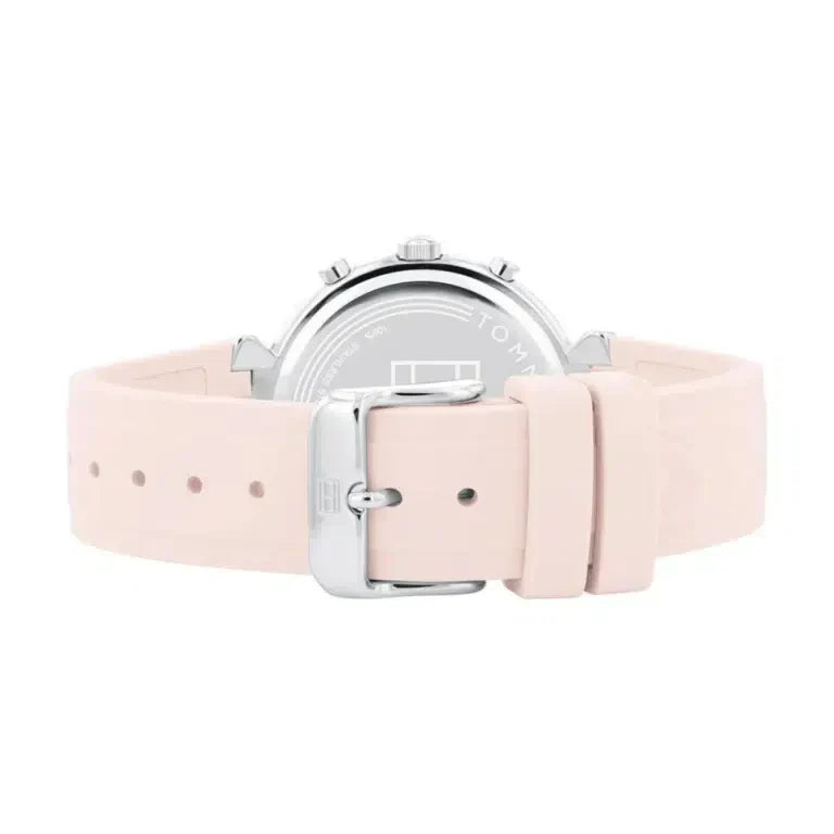 Tommy Hilfiger Lori 1782343 Women's Silver Case Pink Dial Pink Rubber Watch