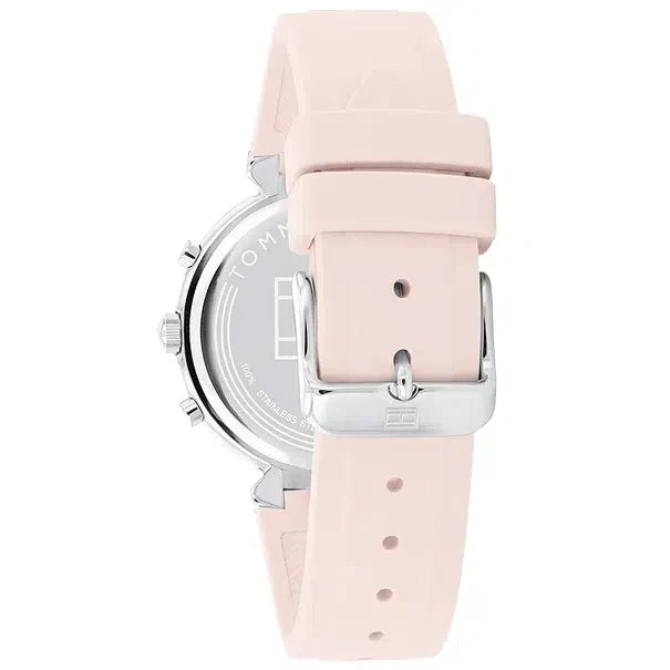 Tommy Hilfiger Lori 1782343 Women's Silver Case Pink Dial Pink Rubber Watch