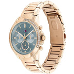 Tommy Hilfiger Kennedy 1782386 Women's Rose Gold Steel Watch with Blue Dial