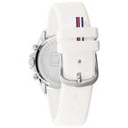 Tommy Hilfiger Kennedy 1782388 Women's Silver & Gold Case White Rubber Watch