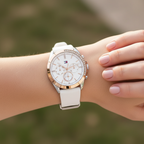 Tommy Hilfiger Kennedy 1782388 Women's Silver & Gold Case White Rubber Watch